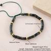 Geometric Turquoise Beaded Bracelet With Adjustable Woven Cord For Casual Wear
