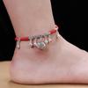 New 12 Zodiac Red Rope Bell Anklet Retro Silver Simple Natal Antique Women's Accessories