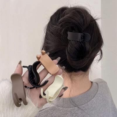 Headdress Small Hair Claw Clips Solid Color Hairpin Fashion Ponytail Hair Clip  Women
