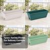 5 Pieces Rectangular Planter with Tray Long-Lasting Trough Drainage
