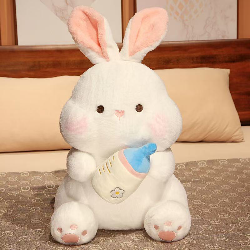 35cm Bottle Rabbit Plush Toy Handmade Doll Cartoon Anime Cute Pillow Cushion Thanksgiving Children's Birthday Gift Doll
