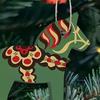 6/12Pcs Christmas Ornament Colorful Horse Design Hanging Decoration with Lanyard Christmas