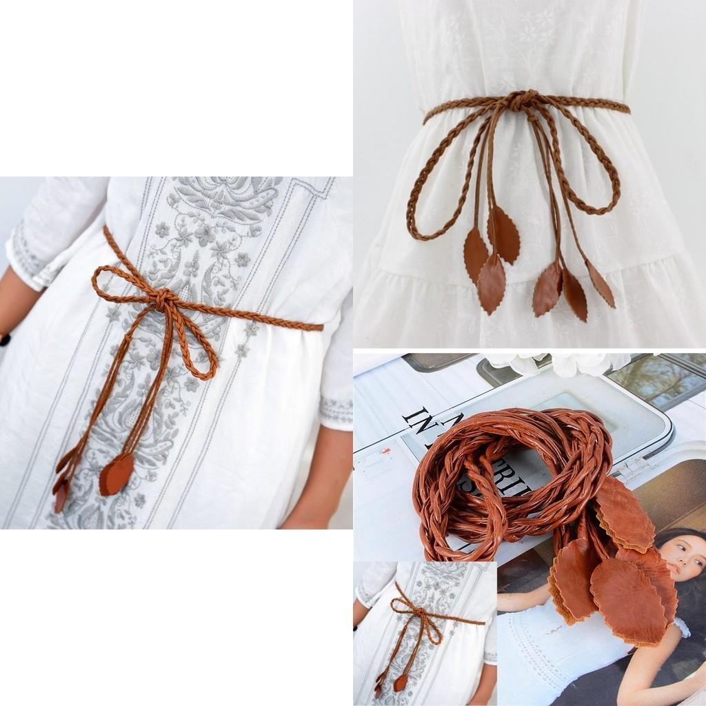 Trendy Handmade Knitted Waist Belt With Tassel Decoration For Women