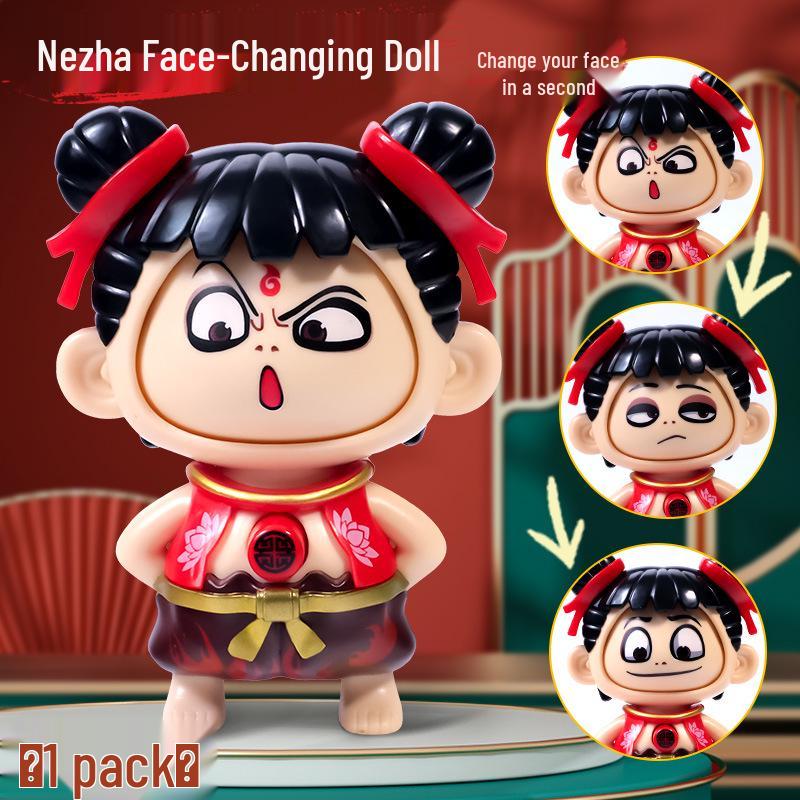 Nezha Ao Bing Face-Changing Blind Box Pendant Toy Figurine