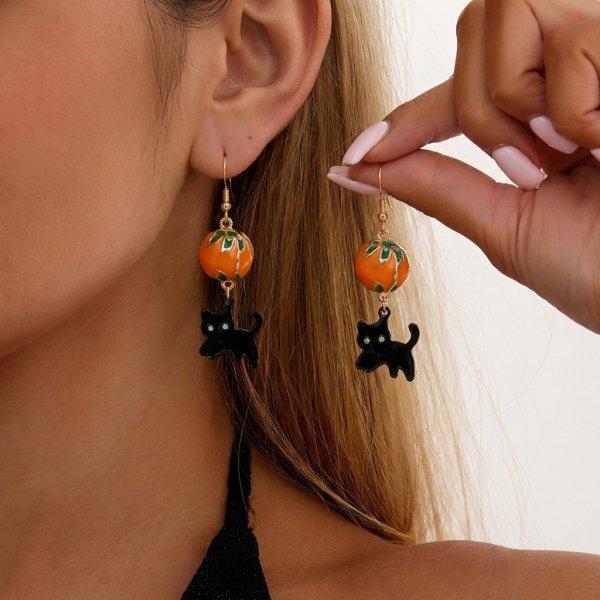 Cute Halloween Dangle Earrings for Women Cartoon Ghost Pumpkin Star Asymmetrical Long Tassel Earrings Party Statement Jewelry