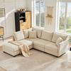 Sofá de Canto Moderno, Puff Conversível, Sofá em L, Sofá em U, adequado para Sala de Estar, Apartamento etc. [SKU Antigo: N653P2501G, N653P9510A]