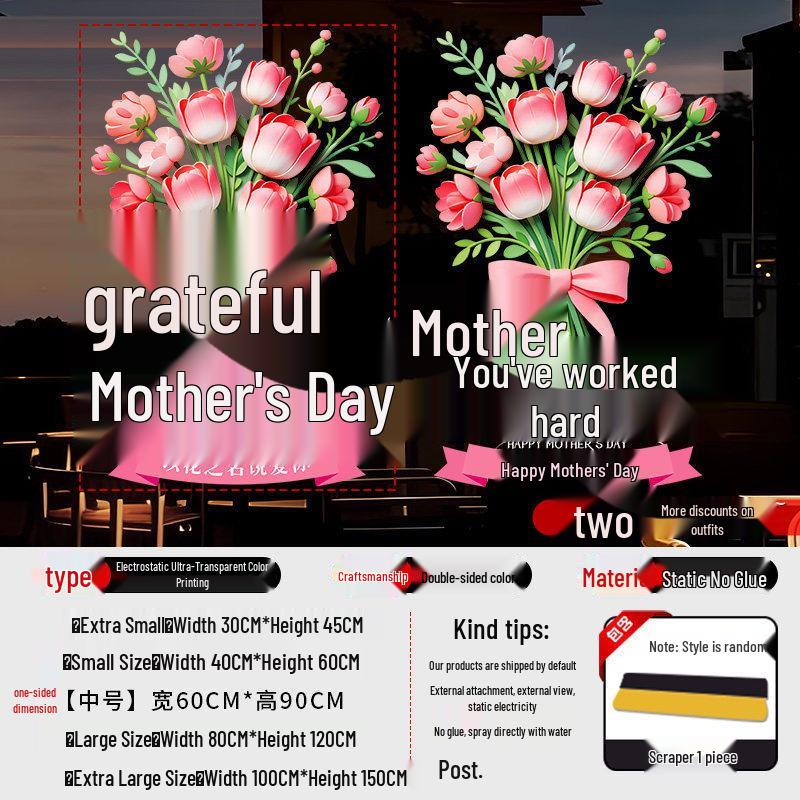 Mother's Day Decorative Sticker for Mall Jewelry Photo Spot