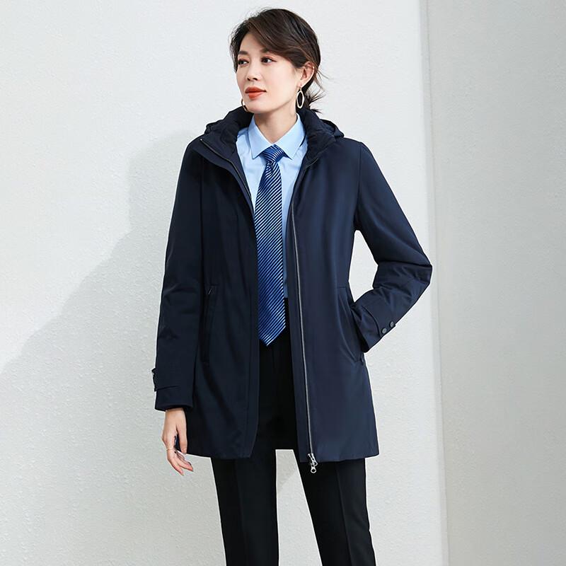 KASEYE Navy Blue Professional Business Down Jacket