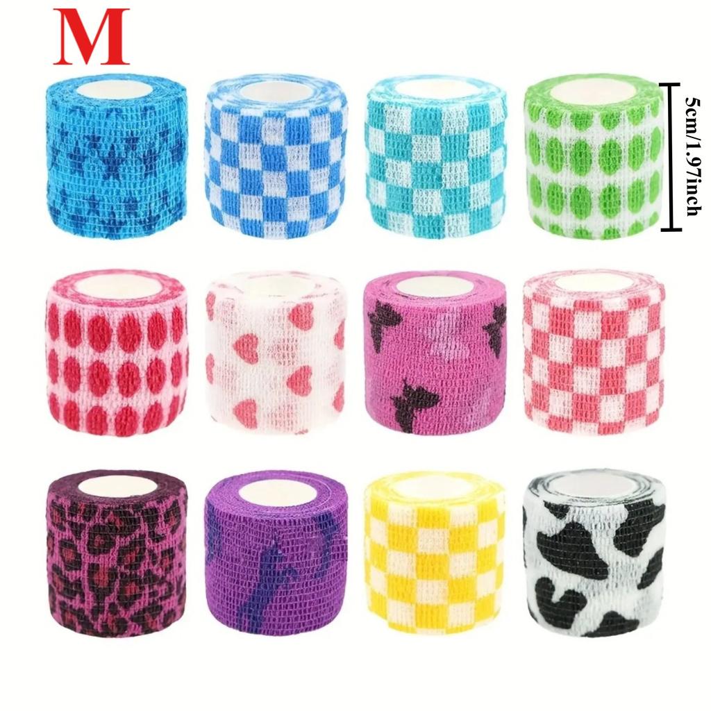 12/10Pcs Colorful Sport Self Adhesive Elastic Bandage Wrap Tape Elastoplast For Knee Pad Finger Ankle Palm Aid Kit Pet Tool Warm