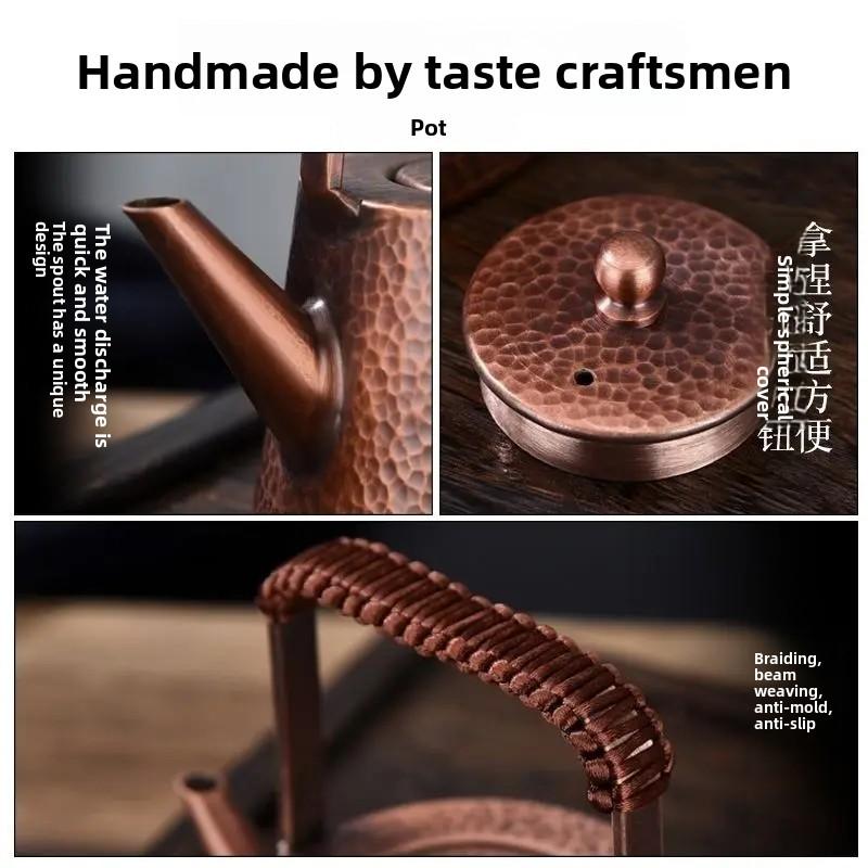 Handmade Vintage Thickening Copper Pot Pure Copper Teapot Lifting Handle Teapot Boiling Water Copper Pot