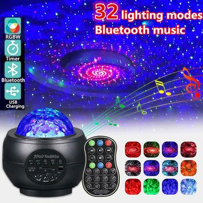 Neuer Bluetooth-Sternenhimmel-Projektor, Nachtlicht, Fernbedienung, Arten von Beleuchtungsmodi, integrierter Musik-Player, Sternenhimmel-Ozean-Wellen-Projektionslampe