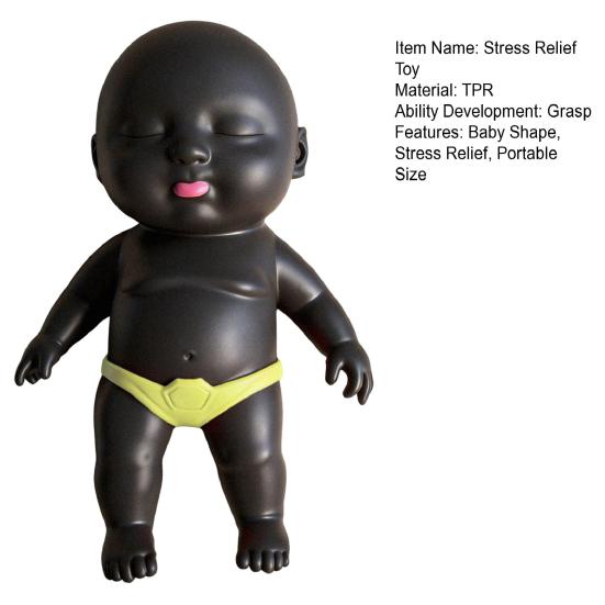 Black Babies Stress Relief Toy Slow Rising Anxiety Relieving Mini Baby Squeeze Toy Soft Stretchy Relaxation Stress Ball Fidget Toy