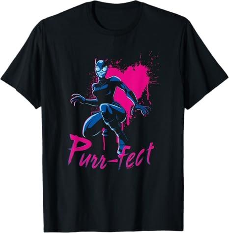 Comics CatUnisex Purrfect Heart Black TShirt S