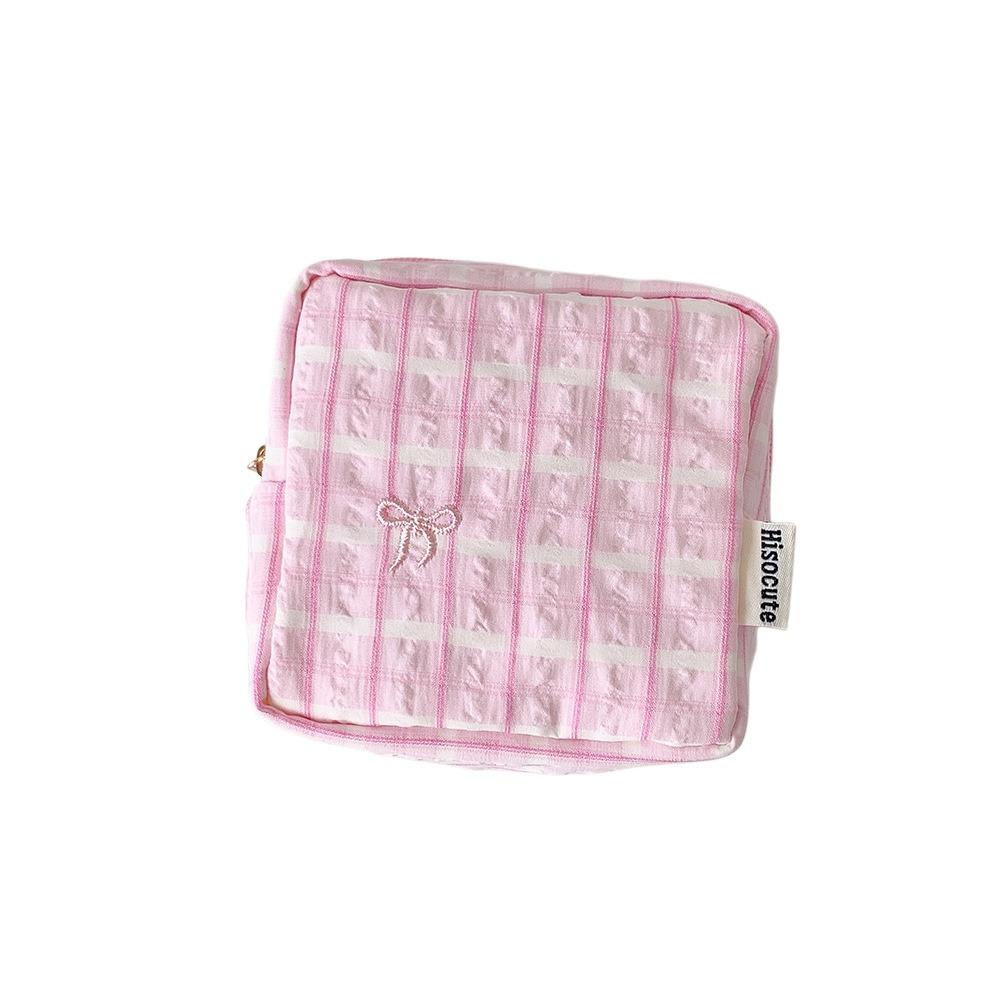 Large Capacity Bow Cosmetic Bag Korean Style Cloth Portable Beauty Case  Vacation Travel