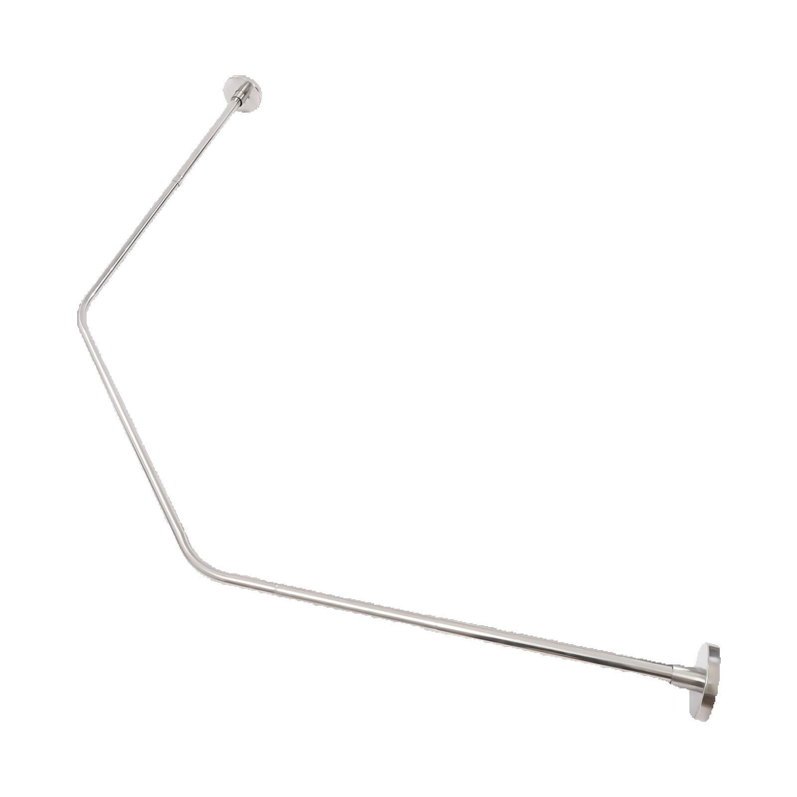 

Угловой карниз для душевой шторы - 304 нержавеющая сталь для ванной, ванны, магазина одежды, личного пространства для ванных комнат, душевых кабин, серебристый серебряный