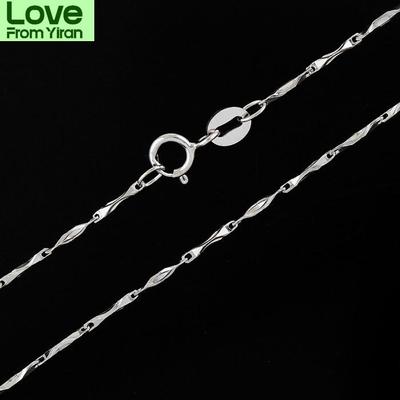 Windshow Real 925 Sterling Silver Slim Thin Link Chain Ingot Chain Necklace Women Girls Jewelry 45cm 18 ''1mm Collier Kolye
