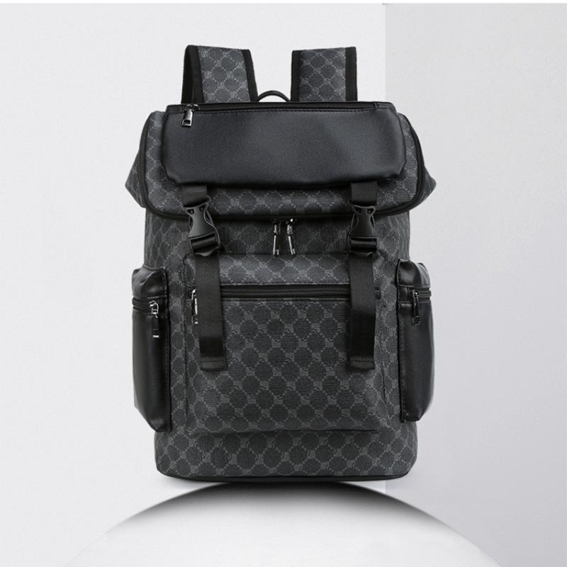 2025 new pattern plaid backpack Korean version men's bag large capacity backpack travel computer bag leisure bag