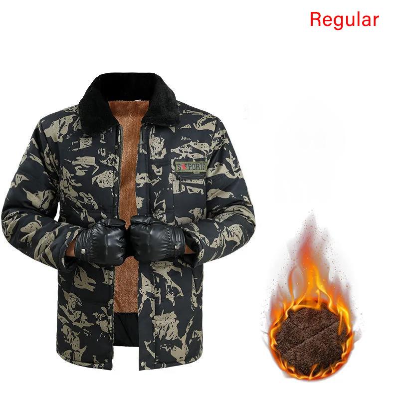 Pánská maskáčová péřová bunda se stojáčkem, běžná zimní tlustá teplá bavlněná bunda, pánský ležérní top na zip s kovovou přezkou, outdoorové pracovní kabáty