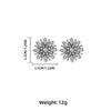Elegant Floral Stud Earrings With Full Rhinestone Accents Zinc Alloy Lightweight Luxury Fashion Jewelry Women
