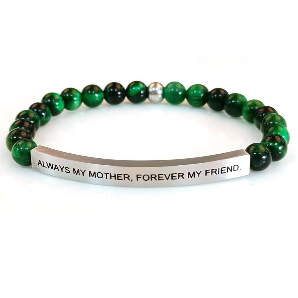 6Mm steel ball obsidian powder chalcedony stainless steel elbow lettering aquamarine bracelet