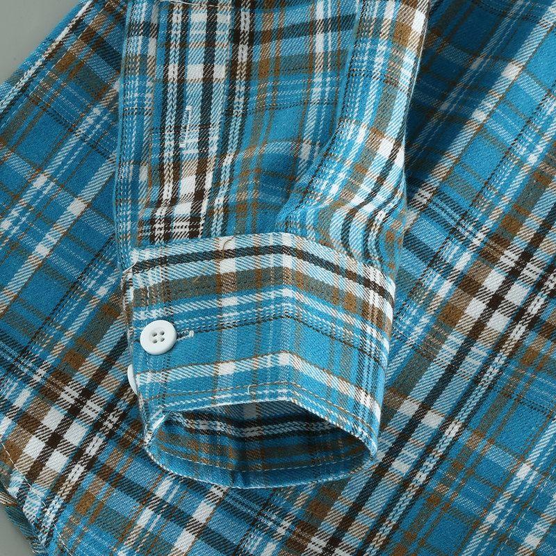 High-Quality Export Factory Surplus Autumn and Winter Men's Plaid Long-Sleeve Shirts, Comfortable Plus-Size Men's Shirts, Trendy Tops