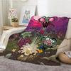 Cartoon I-Invader Zim Throw Lightweight 240g Flannel Blanket Soft Skin-friendly for Summer Cooling