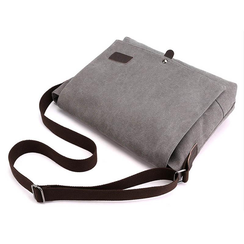Canvas-Tasche Herren-Umhängetasche Vintage Briefträgertasche Herren-Reisetasche Eine Schultertasche Lässige Aktentasche Gezeiten-Studententasche