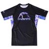 MANTO "Chrome Figure" Gradient Print Short Sleeve Rash Guard Black Blue BJJ Training Shirt for Men