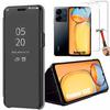 Case for Xiaomi Redmi 13C - Black - Mirror Effect - Full Protection - 2 Tempered Glasses