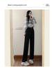 Women's Wide-Leg Black Summer Trousers - Lightweight, Straight Drape Suit Pants