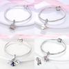 Original Copper Charms Pink Beads Smart Watch Bike Car Travel Dangle Fit Bangle Bracelet Diy Jewelry For Woman Fine Gift