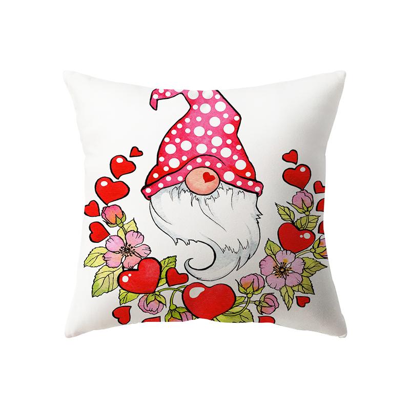 Merry Christmas Cute Dwarf Print Pattern Cushion Cover Home Living Room Sofa Decoration Polyester Pillow Pillow Cover