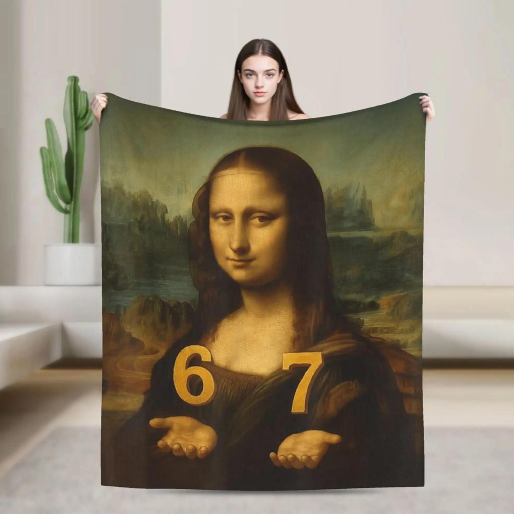 Super Soft Flannel Throw Blanket for Kids and Adults Ice Cream Drip Meme Design Gen Alpha Slang Decorative Bedspread  X
