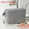 Vintage Striped Makeup Bag With Zipper Closure For Travel And Daily Use