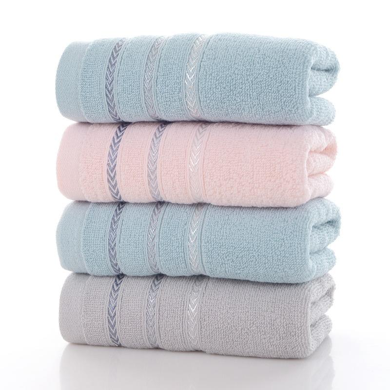Pure Cotton Absorbent Towel. Household Adult Soft Face Wiping Towel. Plain Satin Surface Towel.