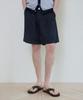 Wednesday Oasis Summer Double-Pleat Half Stretch Slacks_Navy(Wc25-Pt05)