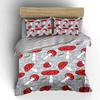 Red And White Mushroom Pattern Background Printed Duvet Cover Set1 Duvet Cover+2 Pillowcasemulti Size Bedroom Bedding Decor