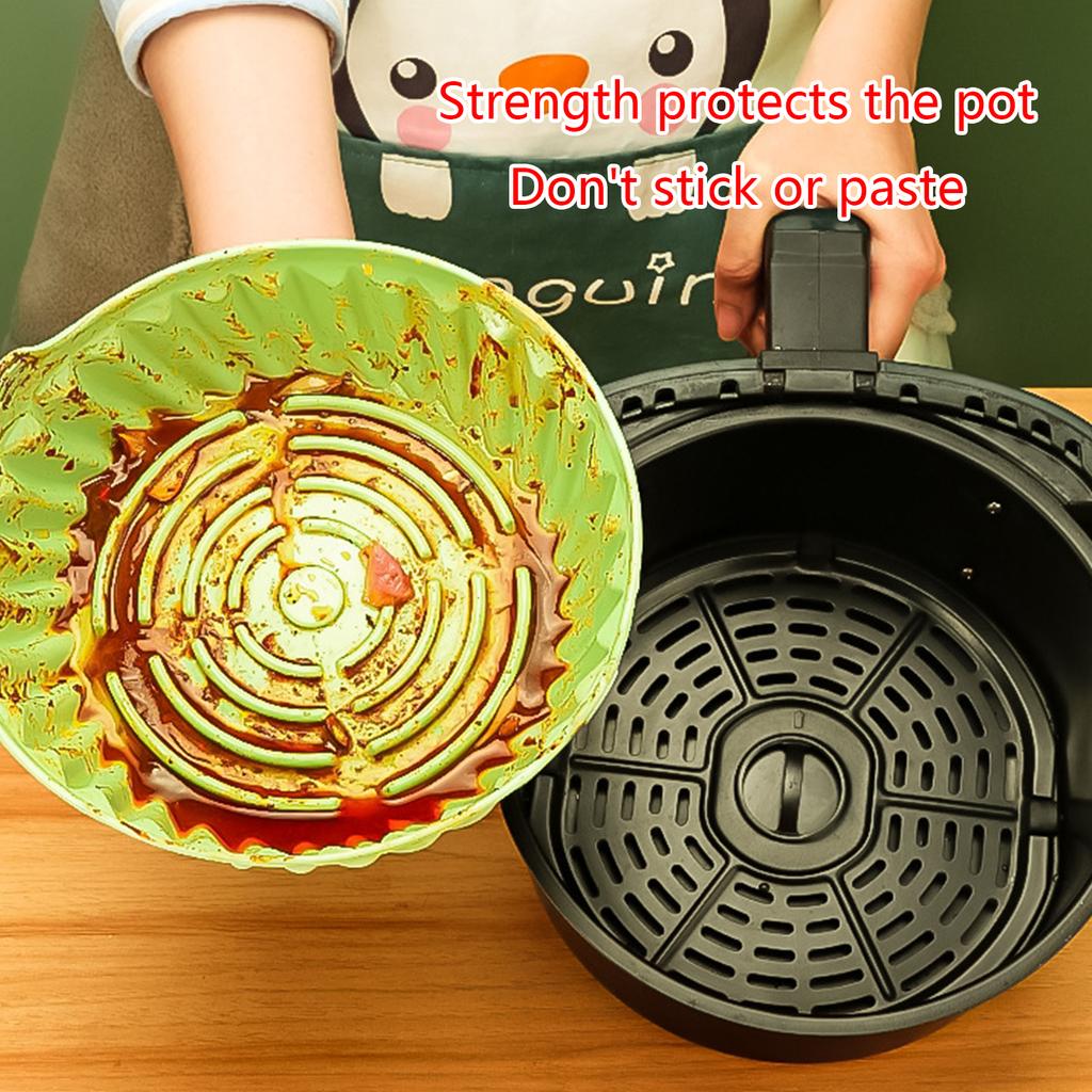 Air Fryers Oven Baking Tray with Gloves Fried Chicken Basket Air Fryer Silicone Pot Replacement Air Fryer Accessories