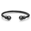 Trendy Fashion Edelstahl Drahtseil Armband Kugelkopf Titan Stahl Offenes Armband Armband