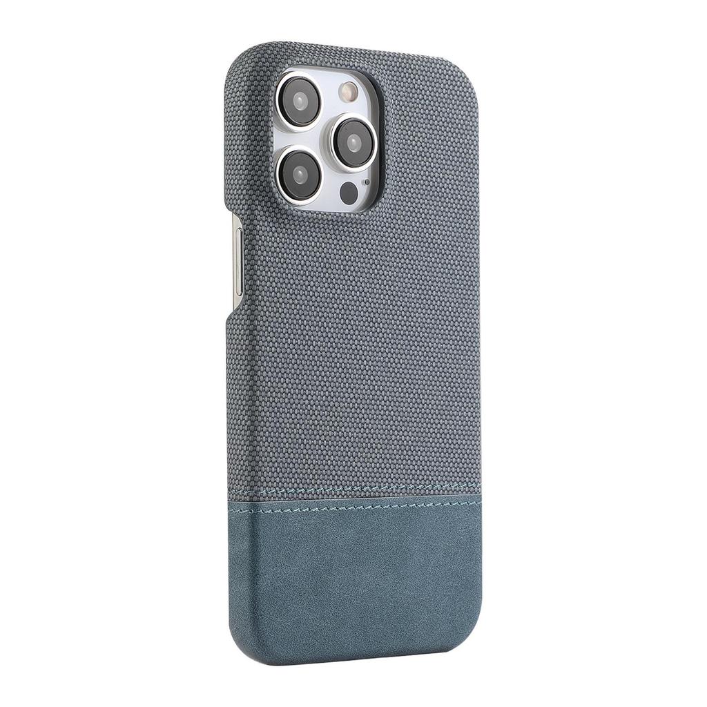 Patchwork Faux Leather Anti-Slip Phone Case for Apple 17 Pro Max/16/15/14 Pro/13/12, Trendy Half-Covered Hard Design