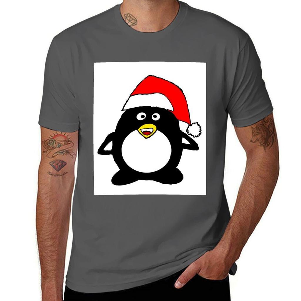 Christmas Penguin TShirt Plus Size Quick Dry Sports Tee