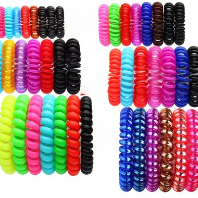 Plastic High-elasticity Spring Coil Wristband Hotel Bathing Phone Cord LargeMedium and Small Telephone Line Hair Coil