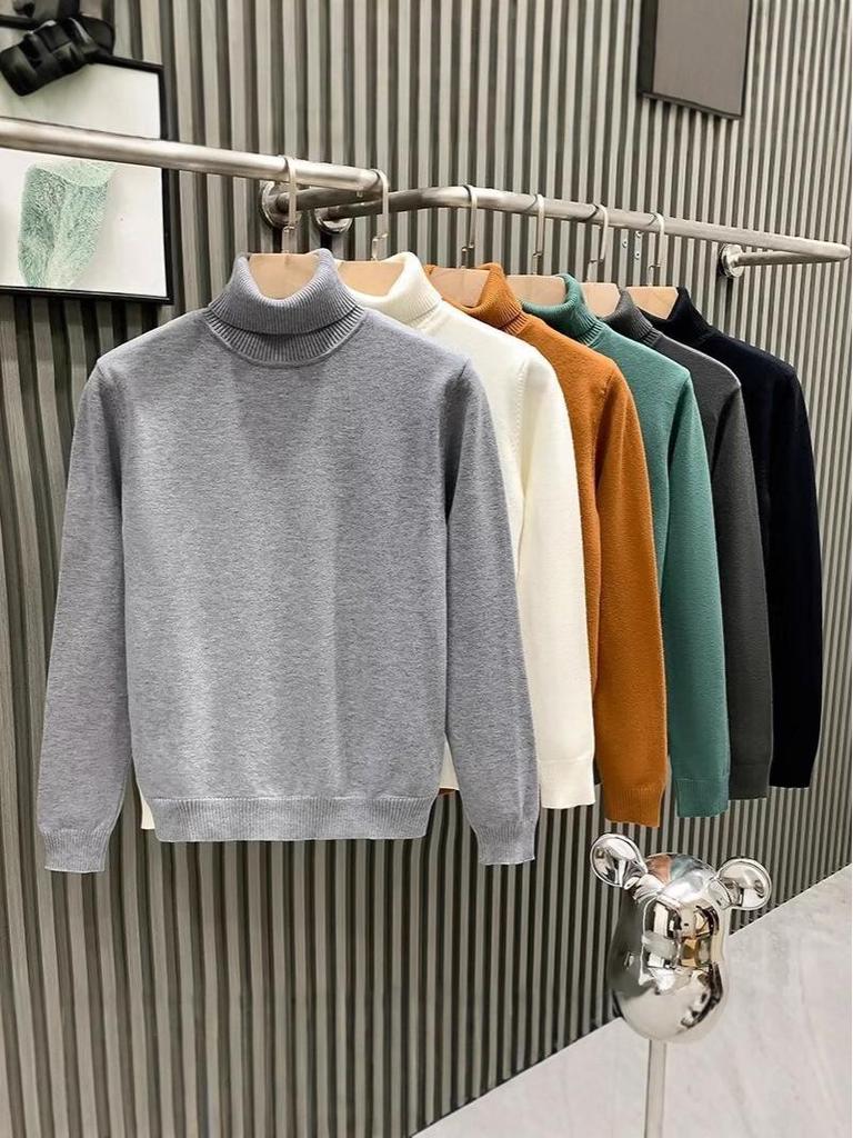 Unisex Trendy High Neck Sweater: Warm, Loose Knitwear for Teens - Perfect for Autumn & Winter