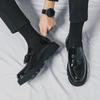 Sur-chaussures mocassins, petites chaussures en cuir, chaussures en cuir brillantes rehaussées à semelles épaisses style britannique, chaussures décontractées