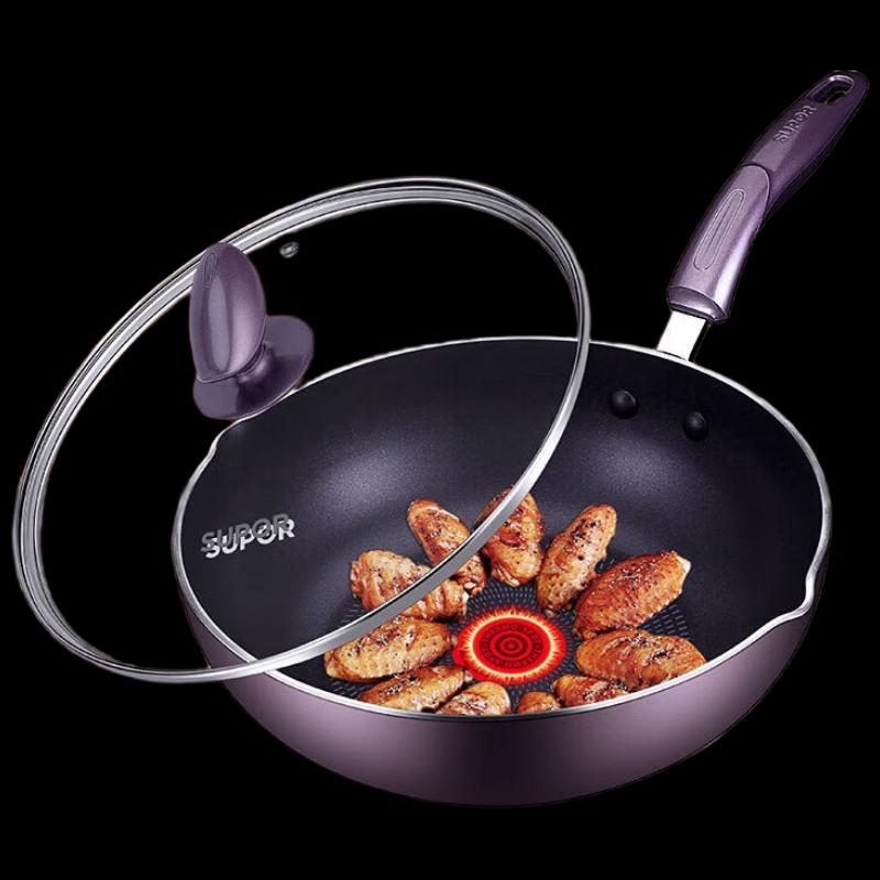 SUPOR Fire Red Dot Non-Stick Wok & Frying Pan