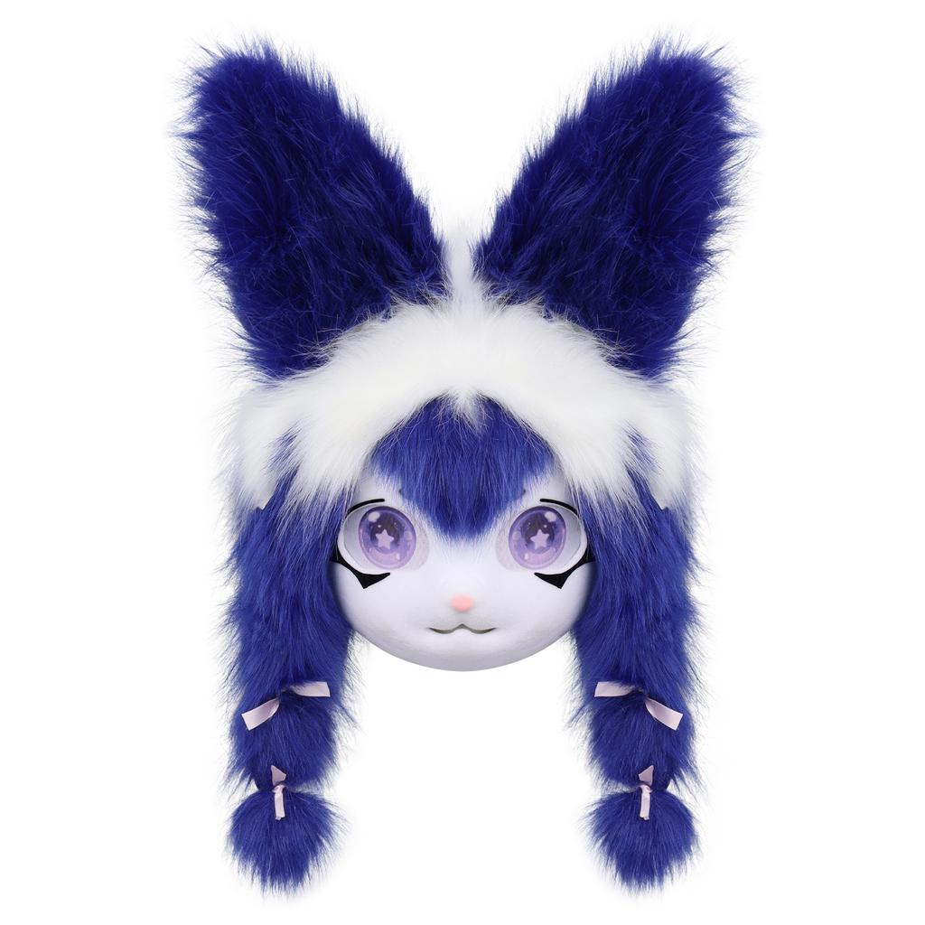 Maschera Testina Animale Peluche Copricapo Fursuit Accessori Costume Cosplay Maschera