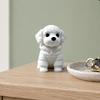 3D-gedruckte sitzende Hundefigur, Mini-Hundestatue in Weiß für Schreibtischdekoration, Modernes Tierform-Ornament für Zuhause, Büro, Bücherregal