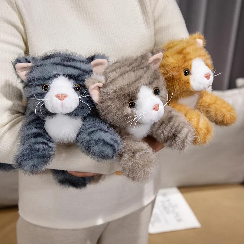 Realistic Lifelike Cat Plush Toy Soft Stuffed Animal Cute Kitten Doll for Kids Adults Home Decor Perfect Birthday Christmas Gift