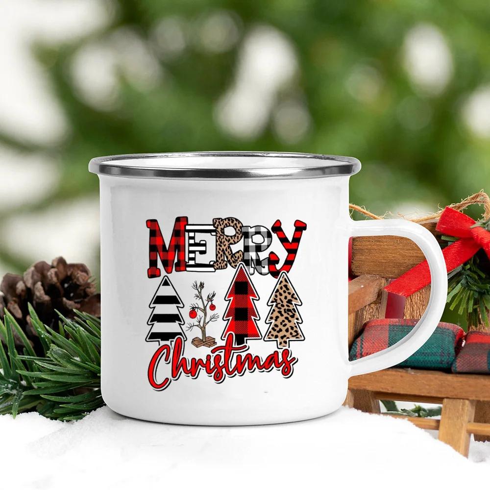 Это самое чудесное время года Распечатать Кофейная чашка Напитки для рождественской вечеринки Горячий какао Кружка для детей Шоколадные эмалированные кружки Рождественские подарки 360ml