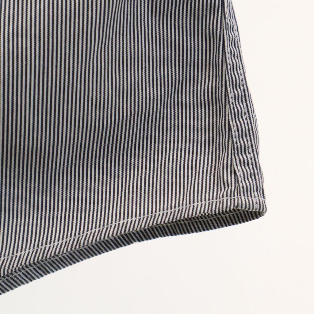 Gucci Made In Italy Striped Pattern Long Sleeve Cotton Shirt 40 Gray Men's Used